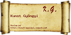 Kunst Gyöngyi névjegykártya